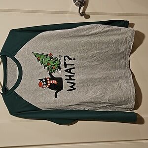 Funny Christmas Cat Shirt - Medium